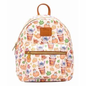 NEW Loungefly Disney Lilo & Stitch Pumpkin Spice Latte Halloween Fall Mini Backp
